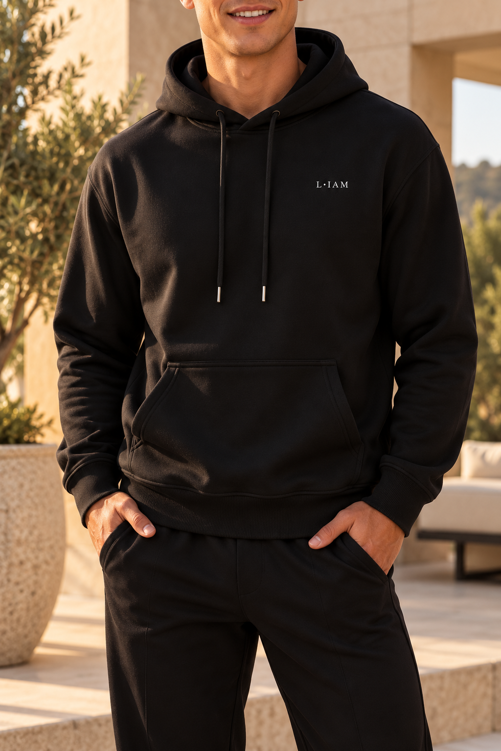 Sweat à capuche noir homme L•IAM – Style & caractère